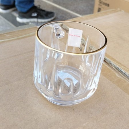 طقم كاسات شاي / نسكافيه ماغ ٦ قطع دمعة قاعدة حيف ذهبي مدور DELI